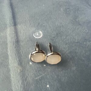 Elegant Silver and Cream Cufflinks